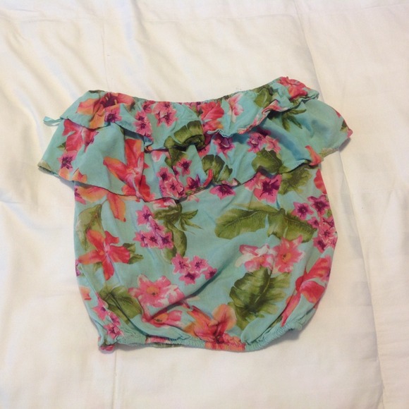 Hawaiian floral tube top