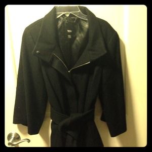 Kimono sleeve wool coat