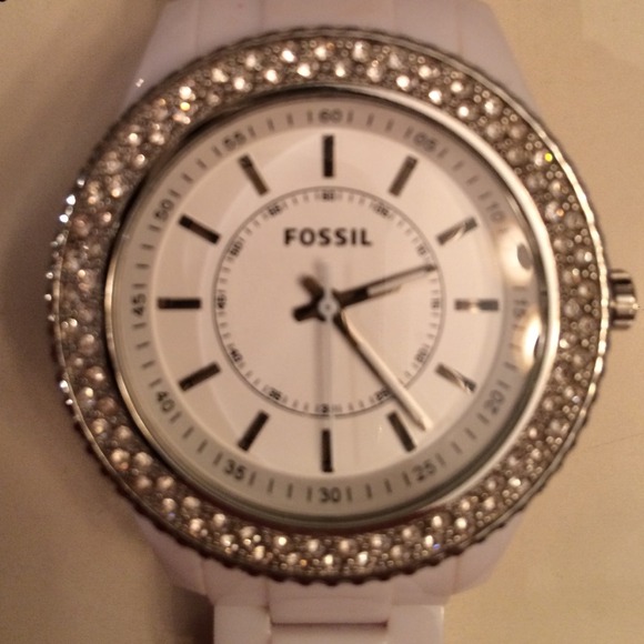 White Fossil watch. Great condition