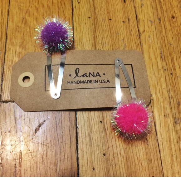 Set of 2 pink & purple sparkle hair clips! 💖💖