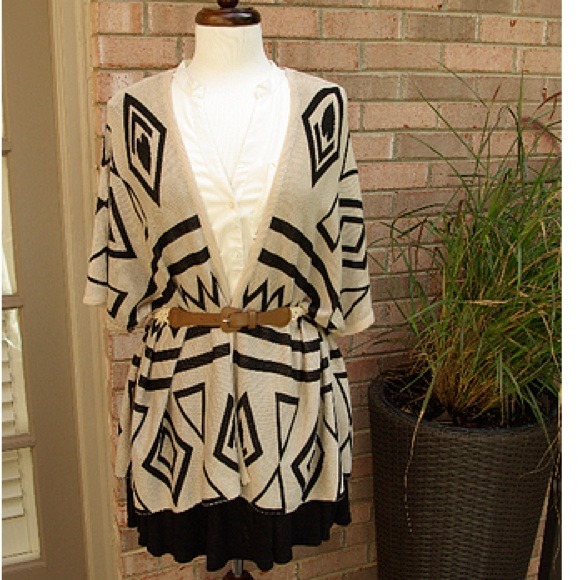 🌟bundled oversized  geometric cardigan urban - Picture 3 of 4