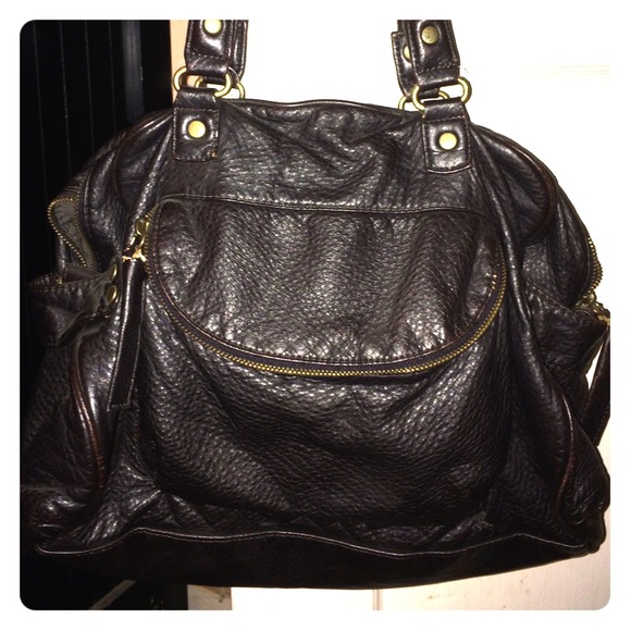 Black leather handbag!