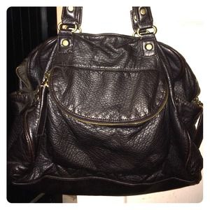 Black leather handbag!