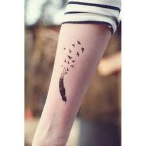 Set of 2 New Feather Black Temporary Tattoo