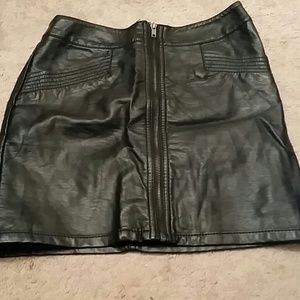 "Leather" zipper skirt
