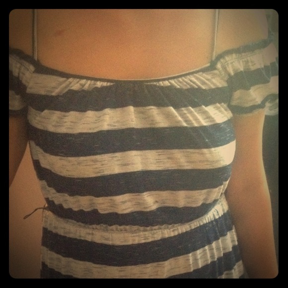 Blue/grey stripped dress