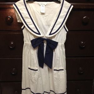 Navy and white sailor dress