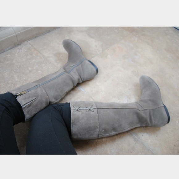 {price cut!} Grey suede tall boots