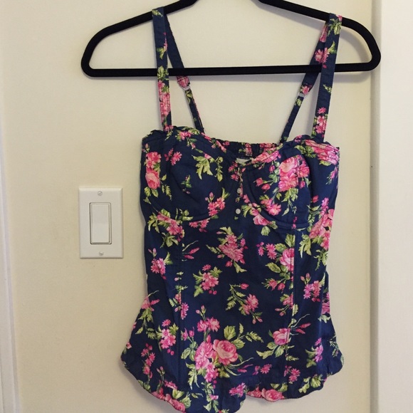 Floral printed corset top