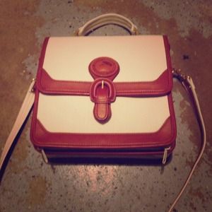 White and brown leather Dooney and Bourke purse