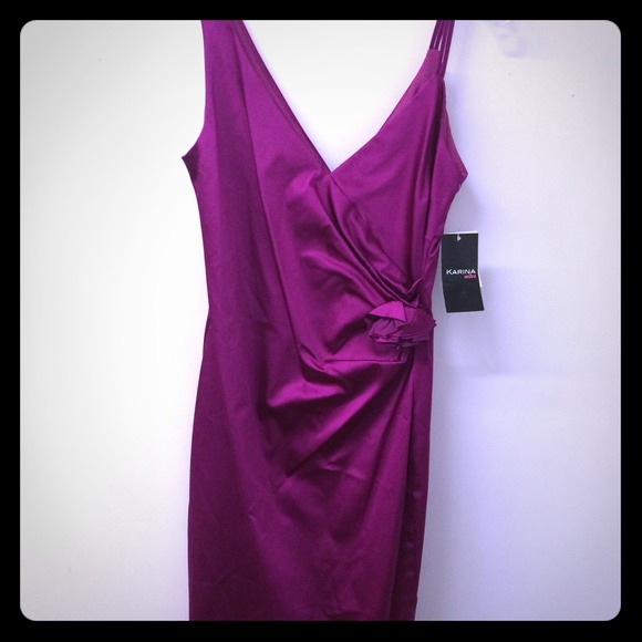 Karina hot pink taffeta style dress