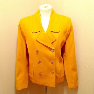 Mustard colored blazer/Leather Romper