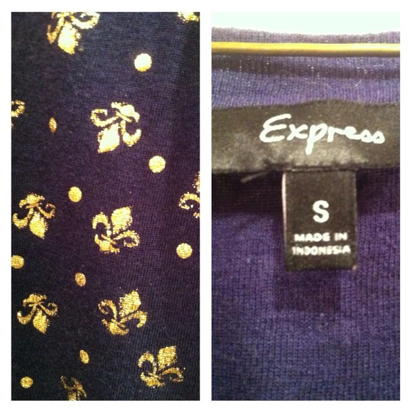Express Tee W/ Gold Fleur-De-Lis - Picture 3 of 4