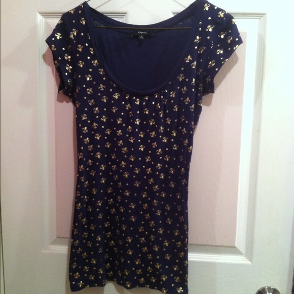 Express Tee W/ Gold Fleur-De-Lis - Picture 4 of 4