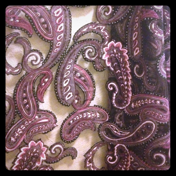 Sheer Purple Paisley Scarf