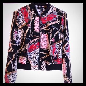 F21 Patterned Bomber Jacket