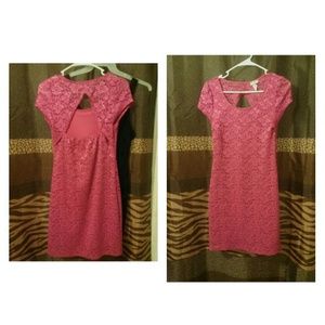 Cute pink flowery texture dress