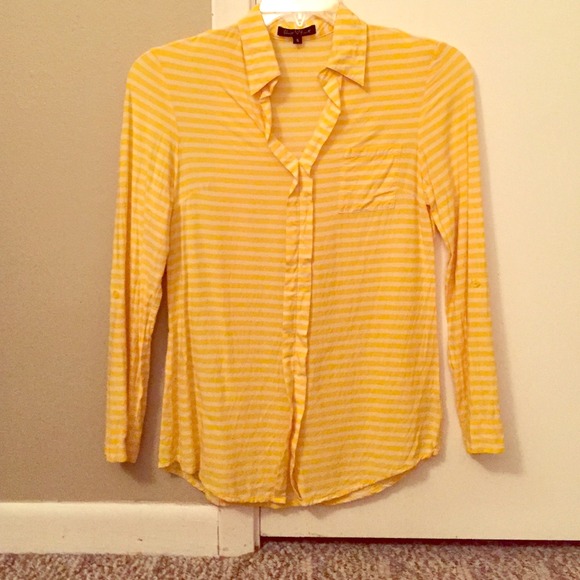 Striped yellow and white top