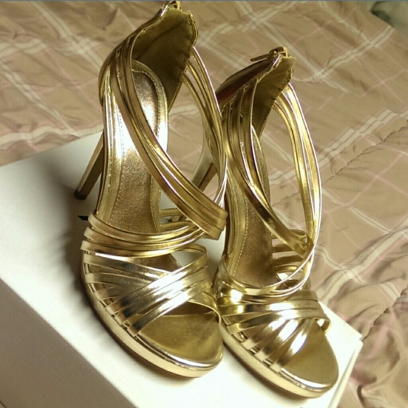 Gold ALDO strappy heels