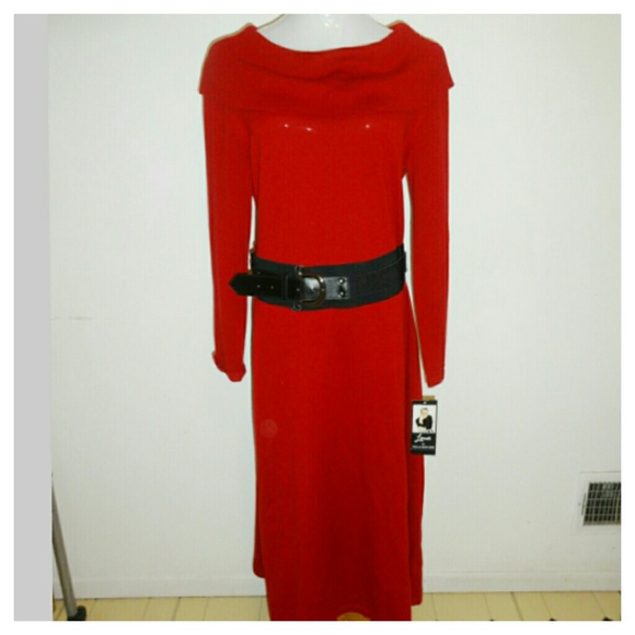 NWT Quality Belted Sweater Dress w cowl like neck - Picture 4 of 4