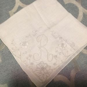 Beautiful Handkerchief in  "R"  100 % Cotton