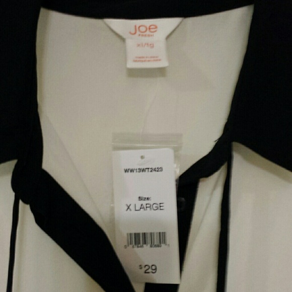 *Sold* Black and White Joe Fresh Blouse - Picture 3 of 3