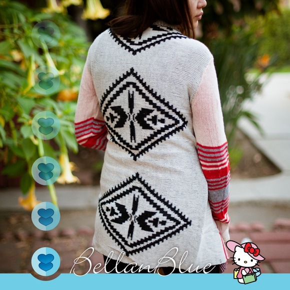 The AMMIE red fringe cardigan - Picture 3 of 4