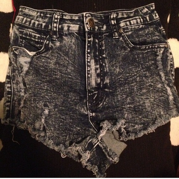 Acid Washed high waisted shorts (not brandy)