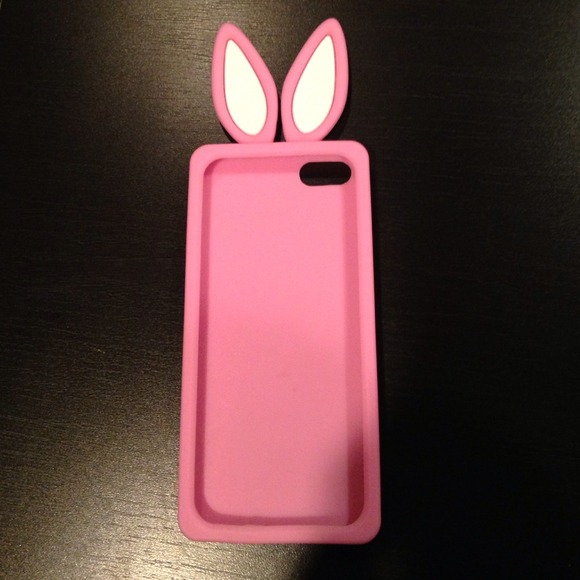 Pink bunny ears iPhone 5/5s case (rubbery)