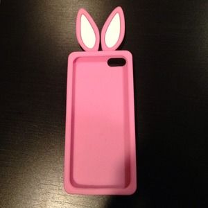 Pink bunny ears iPhone 5/5s case (rubbery)