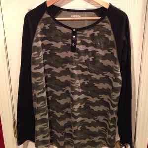 Baseball tee (army w/ black arms)
