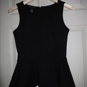 INC Black Peplum Top
