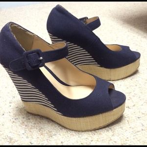 Navy Blue Wedges - Forever 21