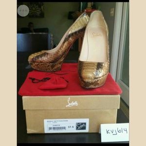 Christian Louboutin Bianca Python Roma 37.5