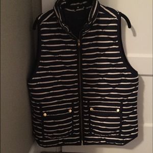 J Crew navy and white stripe vest