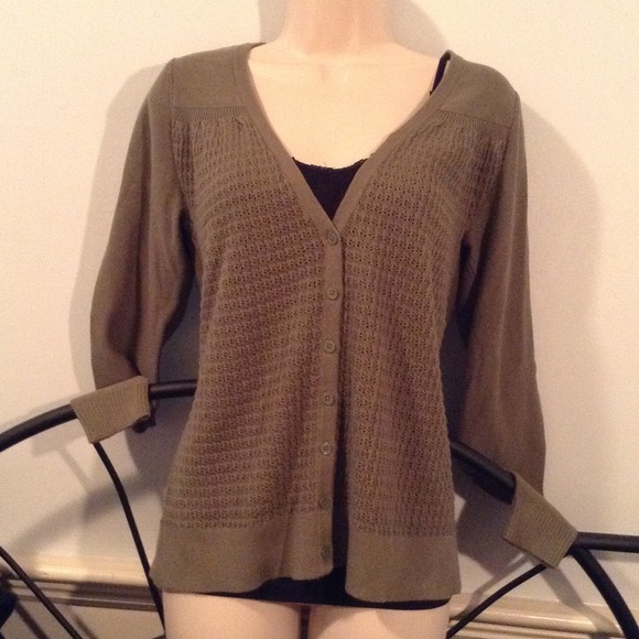 Christopher & Banks button down v- neck sweater