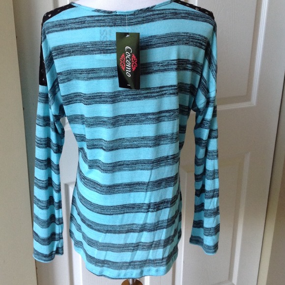 Turquoise/Black Stripe T-Shirt - Picture 4 of 4