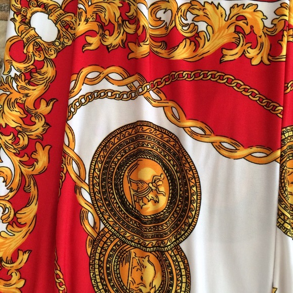 Long Red Gold and White Versace like Pants - Picture 2 of 3