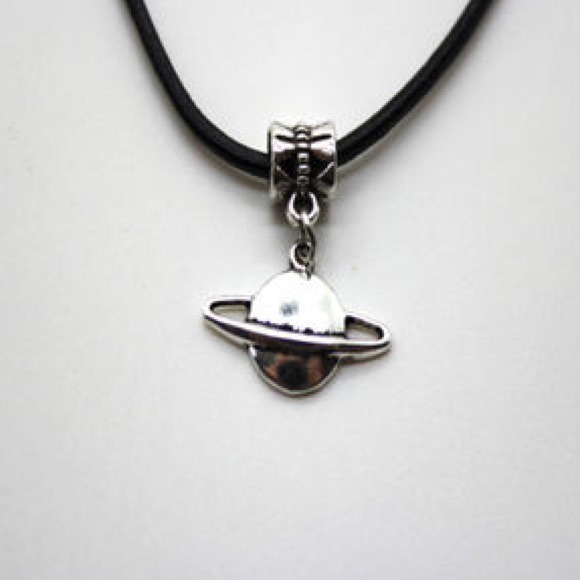 Space Planet Charm Cord Necklace