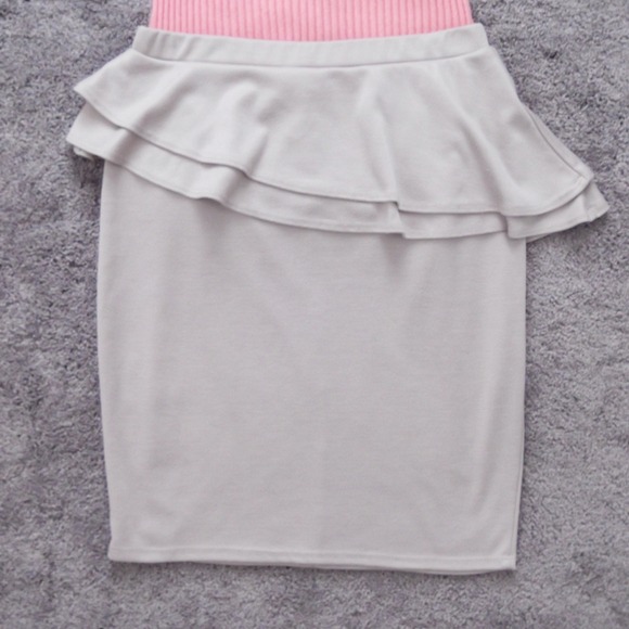 Beige Peplum Skirt - Picture 1 of 2