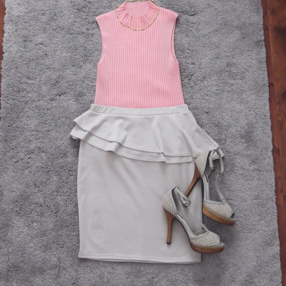 Beige Peplum Skirt - Picture 2 of 2