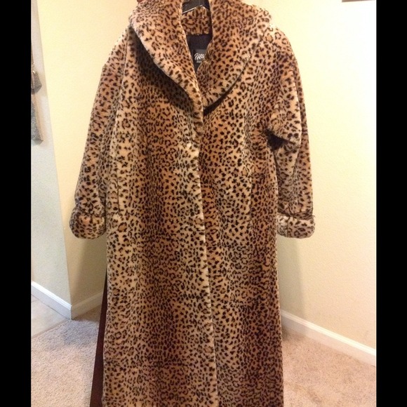 floor length leopard print coat