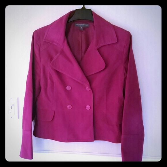 Fuchsia blazer double breasted with flap pocket
