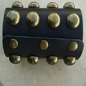 Leather studded bracelet