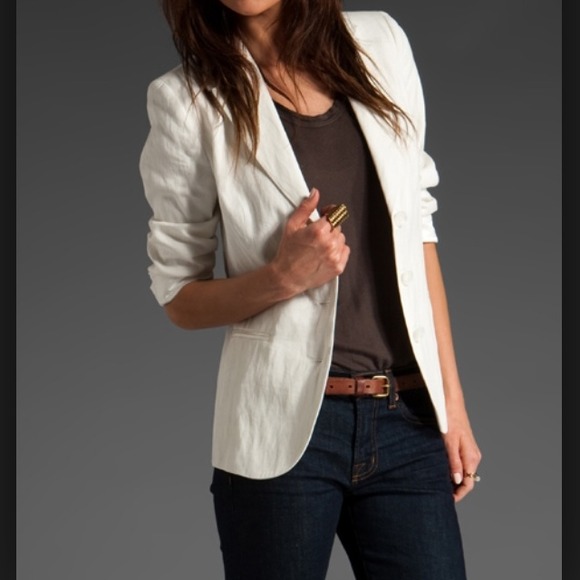 White Linen Vince Blazer