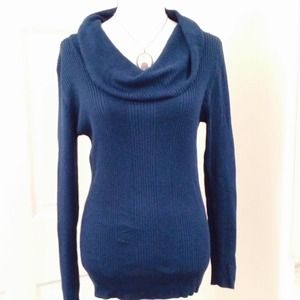 Teal Green Cowl Neck Sweater