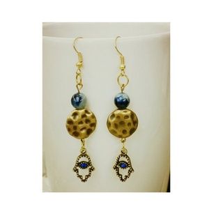 Earrings Gold and Blue