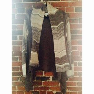 Sisters waterfall open front wool blend cardigan