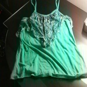 Ruffled Chest Spaghetti-strap Tank