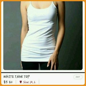 Bundle of 4 white tank tops.